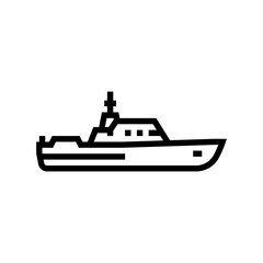 Obraz premium patrol boat ship line icon vector. patrol boat ship sign. isolated contour symbol black illustration