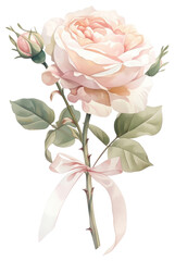 PNG Coquette white rose art illustration watercolor.