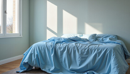 Dramatic sky filled with dark clouds and soft blue light, evoking a sense of power and mystery, copy space