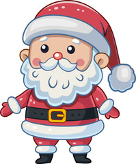 Cute Santa Claus Cartoon Character - Christmas Illustration isolated on white background