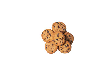 Chocolate Chip Cookies on White Background