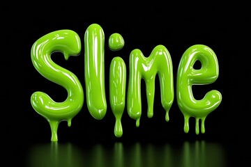 Neon green slime text effect on a contrasting black background with gooey drips enhancing the playful theme