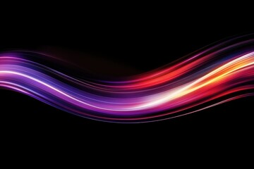 Fototapeta premium 流れる光の帯が黒い背景に映える幻想的なビジュアルアート
