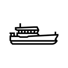 pilot boat ship line icon vector. pilot boat ship sign. isolated contour symbol black illustration