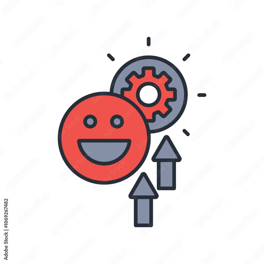 Poster optimism icon. vector.editable stroke.linear style sign for use web design,logo.symbol illustration.