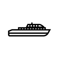 barge ship line icon vector. barge ship sign. isolated contour symbol black illustration