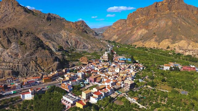 Aerial view of the Ricote Valley, Murcia Region, Spain
