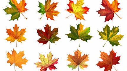 Obraz premium autumn maple leaves background isolated