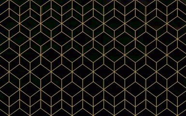 Geometric Gold Line Pattern on Black Background