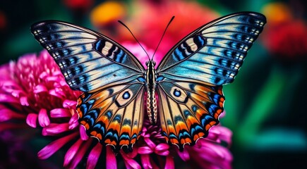 Obraz premium close up of beautiful butterfly on flower