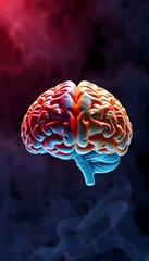 Obraz premium The concept of the human brain. The right creative hemisphere versus the left logical hemisphere. Education, science and medical abstract background isolated with white highlights, png