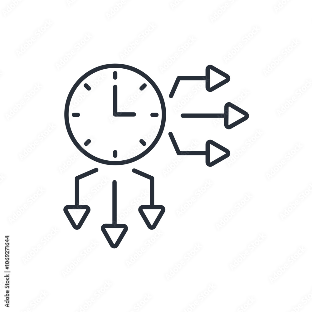 Poster time management icon. vector.editable stroke.linear style sign for use web design,logo.symbol illust