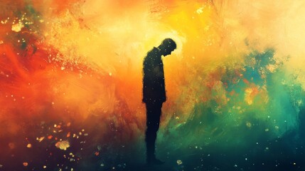 Fototapeta premium Anxiety and depression abstract art, mental health concept