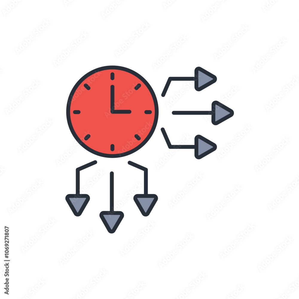 Poster time management icon. vector.editable stroke.linear style sign for use web design,logo.symbol illust