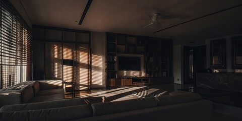 Fototapeta premium Modern Living Room with Warm Natural Light