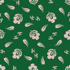 Cute hand drawn floral seamless pattern background