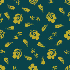 Cute hand drawn floral seamless pattern background