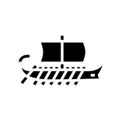 bireme ancient ship glyph icon vector. bireme ancient ship sign. isolated symbol illustration