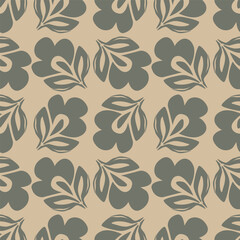 Cute hand drawn feminine seamless pattern with wildflowers