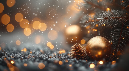 Fototapeta premium Elegant Minimalist Tinsel for Holiday Decor - Generative AI