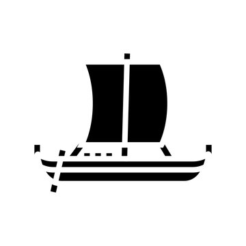 knarr ancient ship glyph icon vector. knarr ancient ship sign. isolated symbol illustration