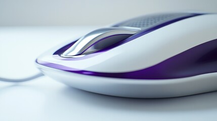 White and Purple Computer Mouse