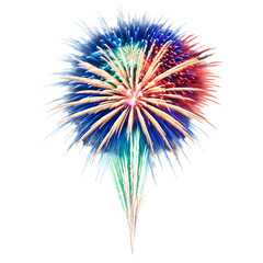 Naklejka premium Colorful firework burst with multiple streams of light on transparent background