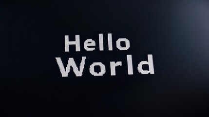 Greeting message displayed on a dark background