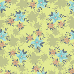 Feminine monochrome seamless pattern with lace pattern of flowers.