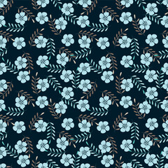 Amazing seamless floral pattern with bright colorful small flowers.