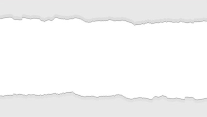 Naklejka premium Torn white paper with ragged edges isolated on transparent or white background, vector illustration.