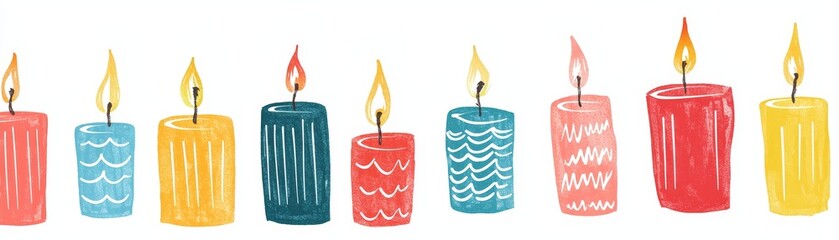Create a cozy atmosphere with hand-drawn christmas candle backgrounds for your festive celebrations