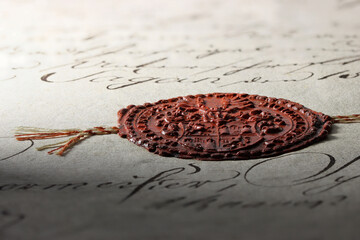 wax seal on document from the 18th century