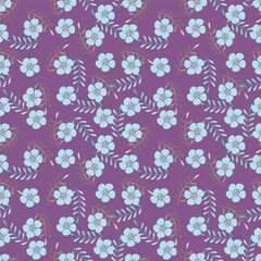 Amazing seamless floral pattern with bright colorful small flowers.