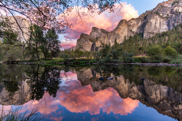 sunset in Yosemite valley