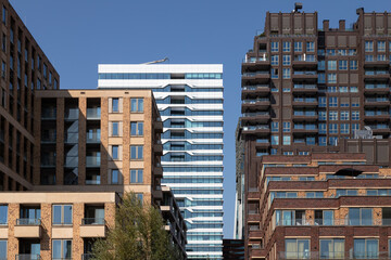 Modern high-rise apartment buildings in the business district - Zuidas, of Amsterdam.