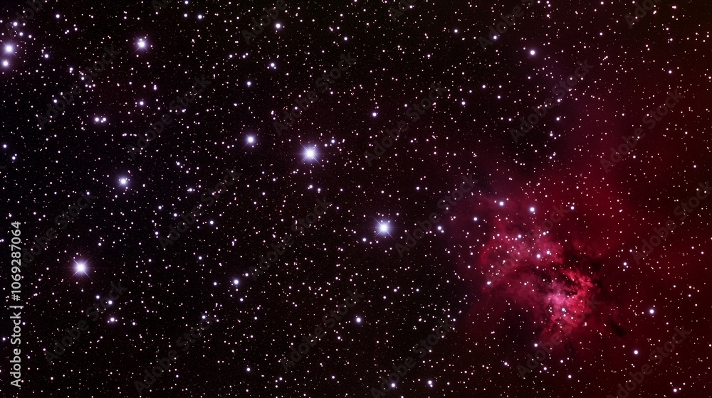 Poster a stunning view of the night sky filled with stars and celestial objects in deep space, captured fro