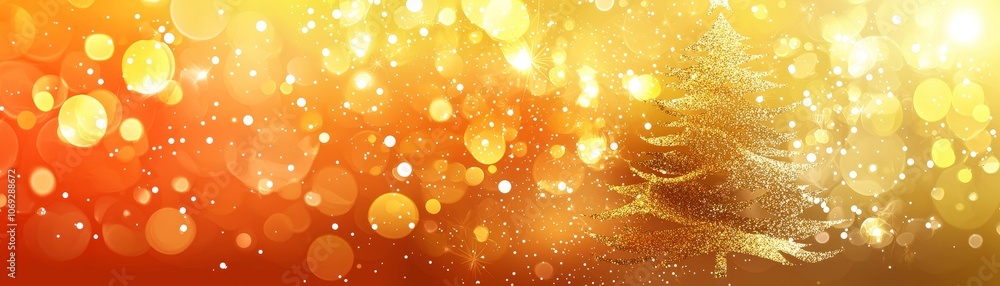 Poster create a stunning handdrawn christmas background featuring a sparkling metallic tree and vibrant bok