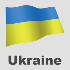 Flag of Ukraine. Vector on a gray background