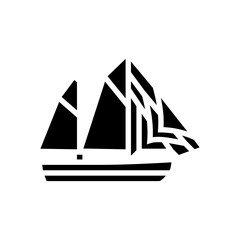ketch ancient ship glyph icon vector. ketch ancient ship sign. isolated symbol illustration