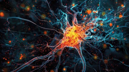 A modern graphic of brain cells, focusing on the complexity of neural networks