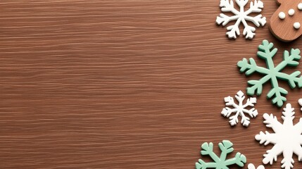 Create a rustic christmas atmosphere with earthy backgrounds and snowflakes for your holiday decor