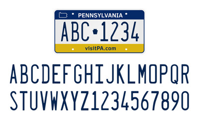 Pennsylvania License Plate Mockup Template
