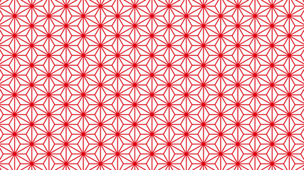 麻の葉　背景　和風　赤　ベクター