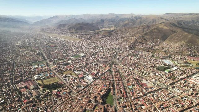 Cusco city aerial view 