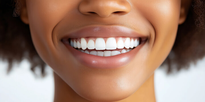 Bright smile close-up: joyful expression and healthy teeth display