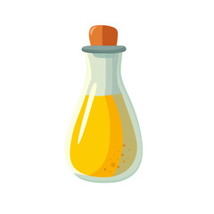 Sunflower oil in a glass, jar, yellow, vector illustration