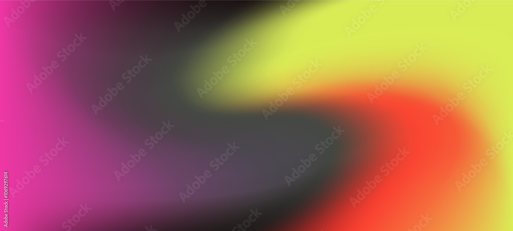 Poster Blurred gradient swirl in shades of red, black and yellow, creating a flowing and dynamic sense of movement.