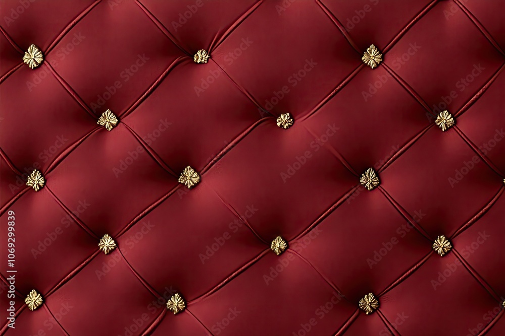 Poster experience the allure of a luxurious deep red velvet background adorned with intricate gold patterns
