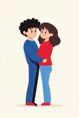 Affectionate couple embracing and smiling